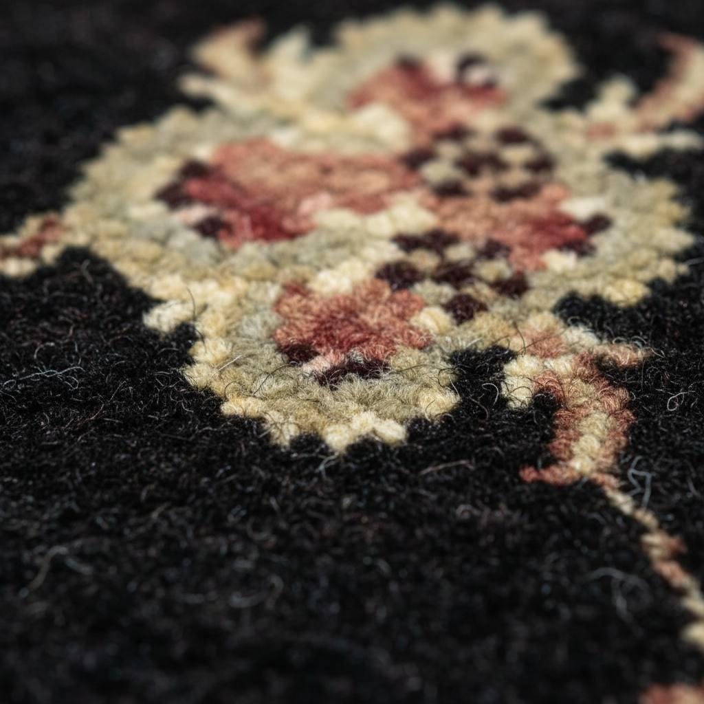 Handwoven Afghan Wool Area Rug 5.57x7.87 Ft Vintage Black Oriental Rug Traditional Handmade Wool Carpet Classic Living Room Decor