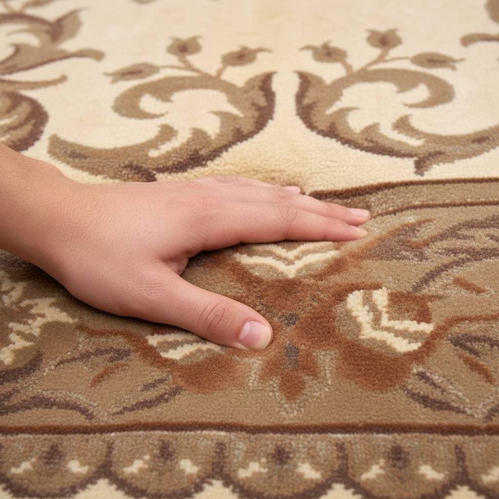 Handwoven Chinese Wool Rug 5.6x7.9 ft Beige Oriental Area Rug Traditional Floral Carpet Classic Living Room Decor One of a Kind