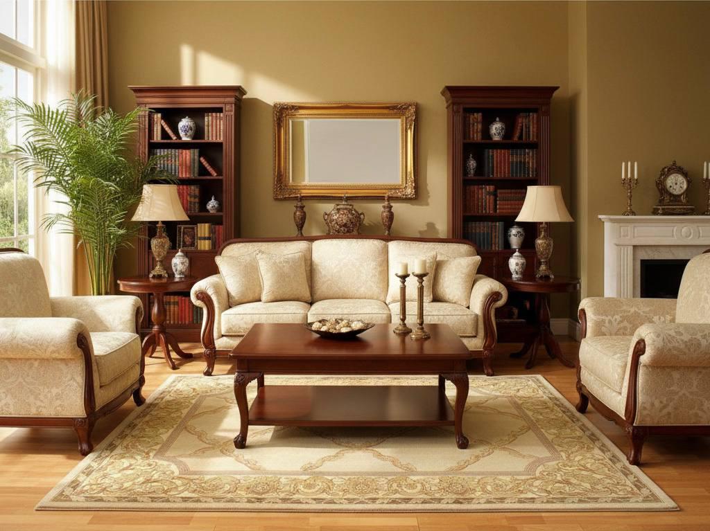 One of a Kind Chinese Wool Rug 5.6x7.9 ft, Gold Beige Oriental Area Rug, Handwoven Vintage Style Carpet, Luxury Classic Living Room Decor