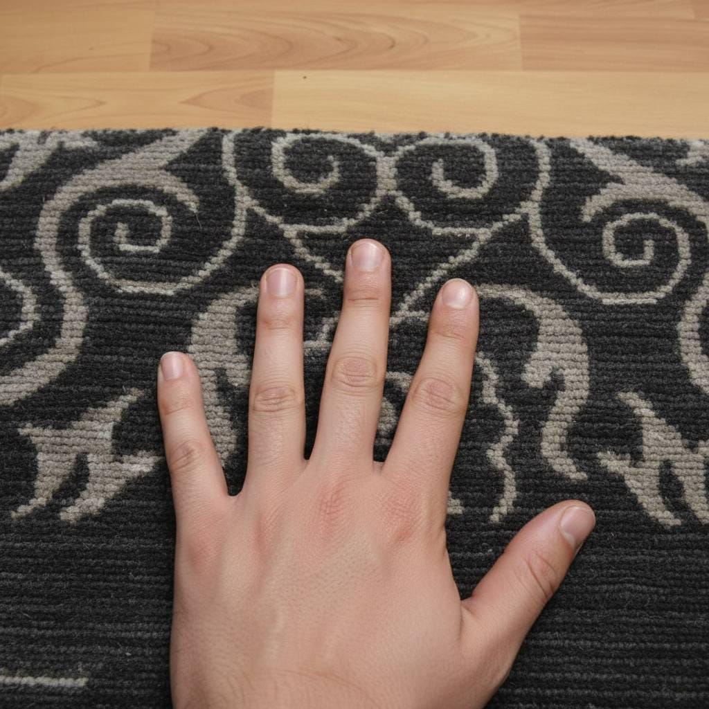 Black Gray Modern Area Rug Indian Hand Woven Rug Viscose Bamboo Silk Rug Luxury Living Room Rug Decorative Border Bedroom Rug