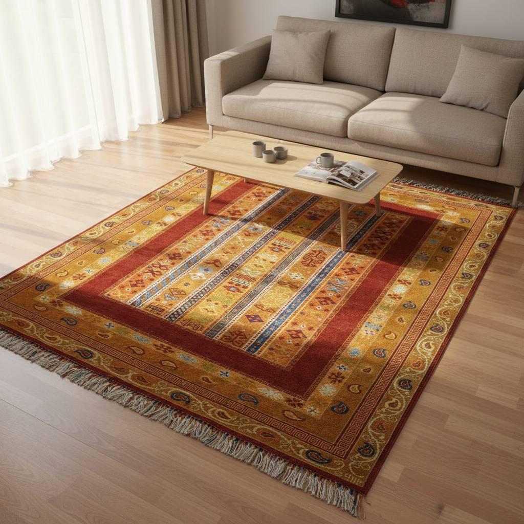 Handmade Turkish Oushak Rug, Vintage Anatolian Wool Carpet, Floral Traditional Area Rug 6.56x4.92 ft