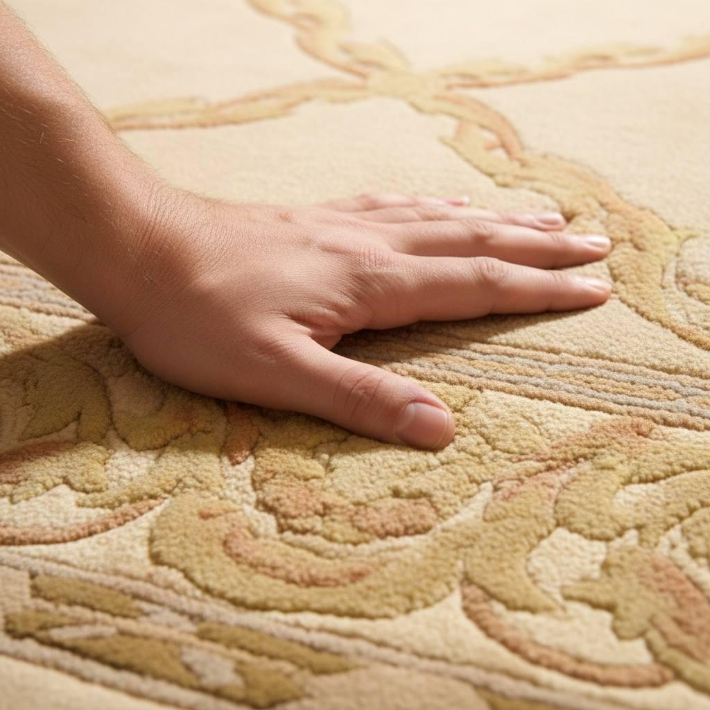 One of a Kind Chinese Wool Rug 5.6x7.9 ft, Gold Beige Oriental Area Rug, Handwoven Vintage Style Carpet, Luxury Classic Living Room Decor