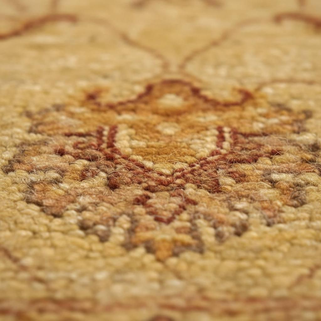 Handwoven Afghan Wool Rug 4.9x6.5 ft, Vintage Tribal Oriental Carpet, Gold Beige Traditional Area Rug, Classic Living Room Decor