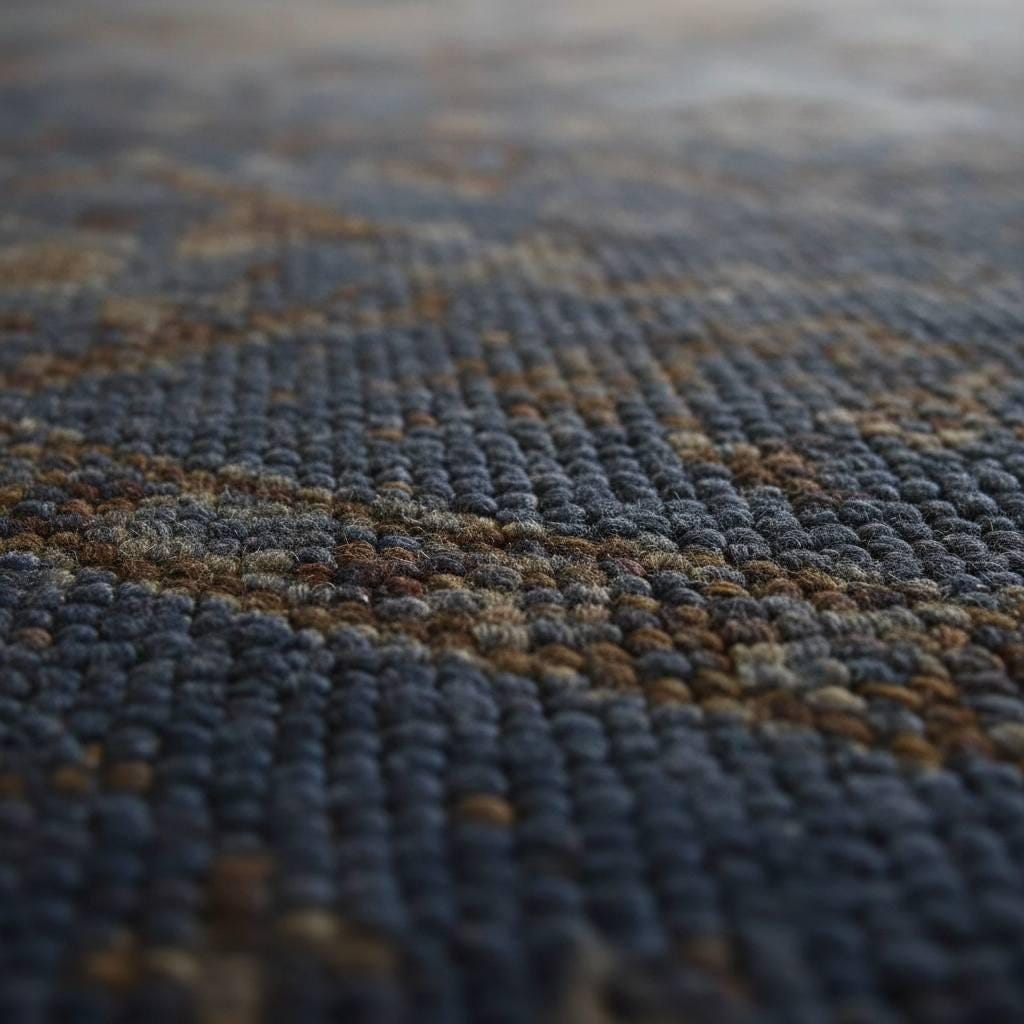 Handwoven Overdyed Afghan Wool Rug 6.5x5 ft Navy Blue Vintage Oriental Rug Distressed Tribal Area Rug Boho Living Room Carpet