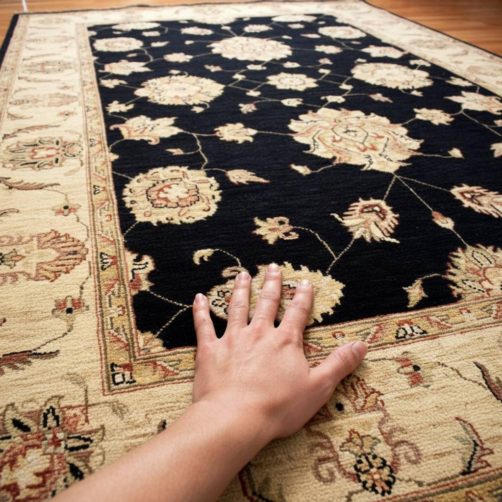 Handwoven Afghan Wool Rug 6.5x5 Ft Black Oriental Rug One of a Kind Traditional Floral Rug Vintage Tribal Area Rug Luxury Living Room Decor