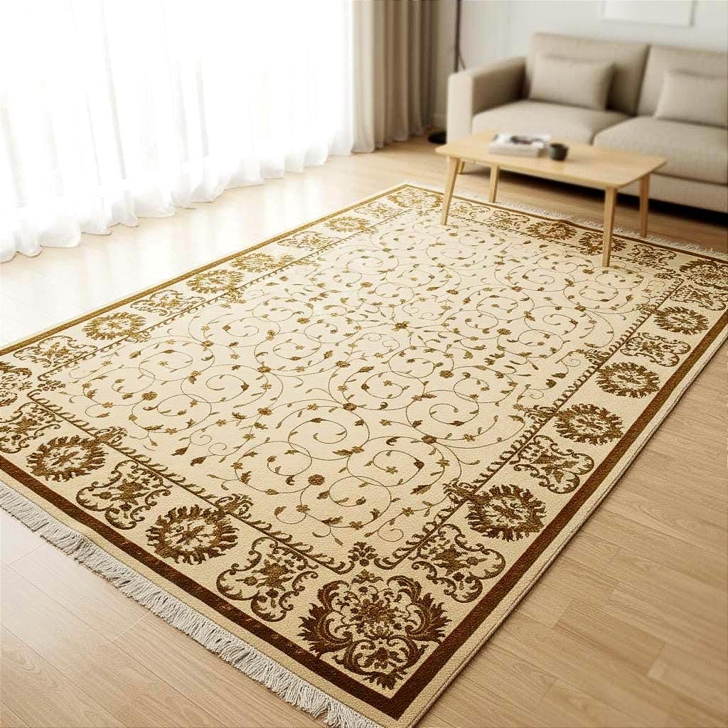 Hand Knotted Wool Silk Rug 6.5x10 – Luxury Floral Oriental Area Rug, Large Living Room Carpet, Handmade, Free Express Shipping USA