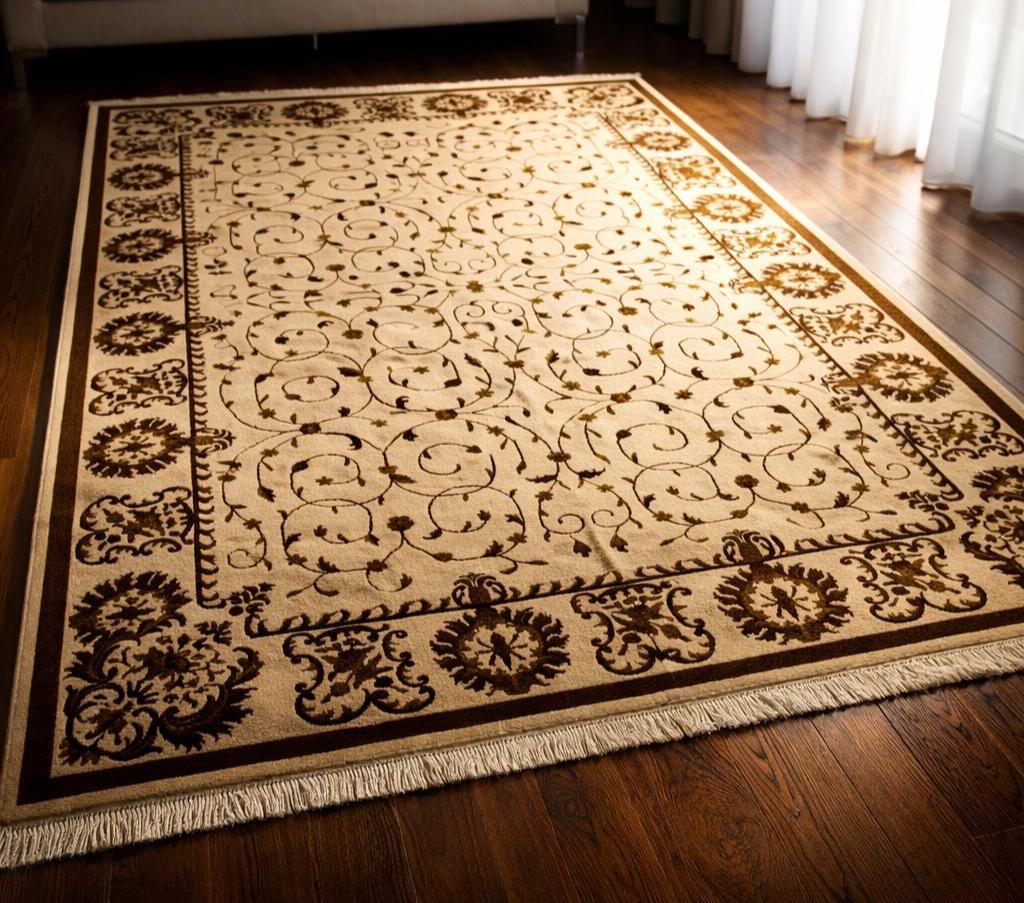Hand Knotted Wool Silk Rug 6.5x10 – Luxury Floral Oriental Area Rug, Large Living Room Carpet, Handmade, Free Express Shipping USA