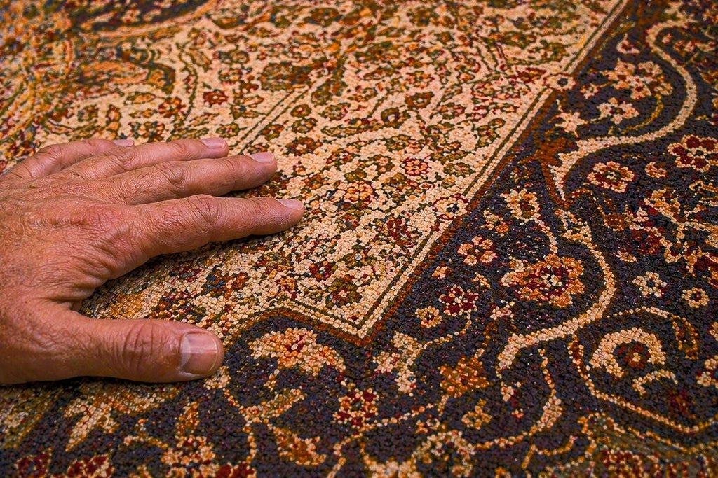 Hand Knotted Vintage Turkish Kayseri Rug 12x8 ft, Large Wool Area Rug, Neutral Oriental Carpet, One of a Kind Luxury Rug
