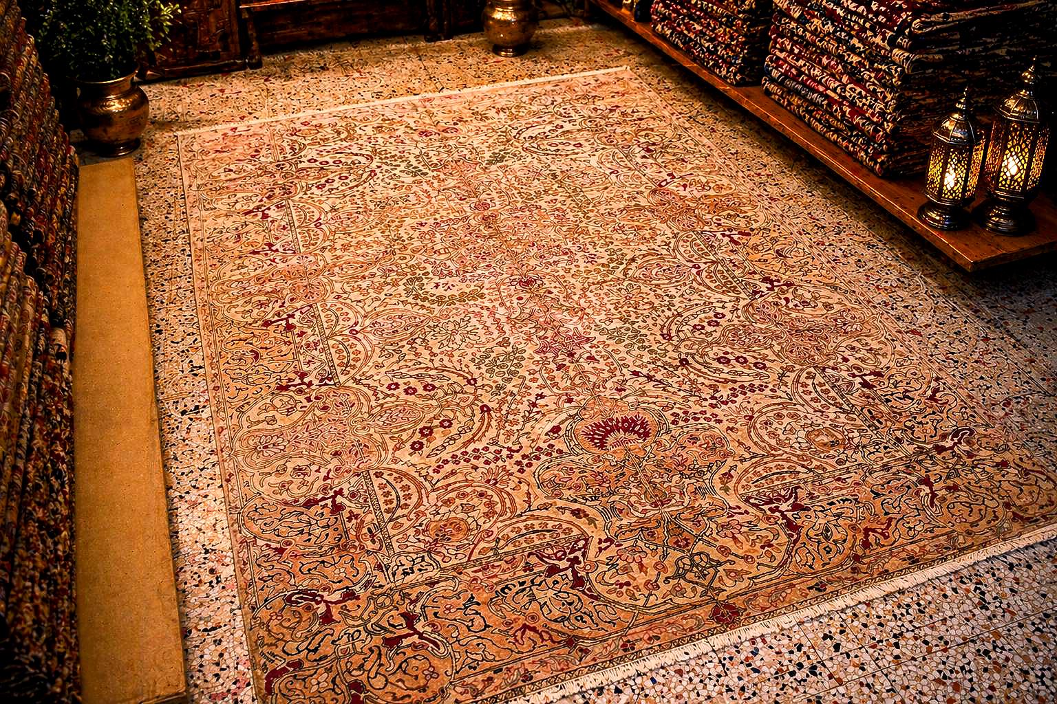 Hand Knotted Kayseri Rug 7.5x11.5 ft, Vintage Turkish Area Rug, Large Oushak Style Carpet, Handmade Wool Rug, Luxury Living Room Rug