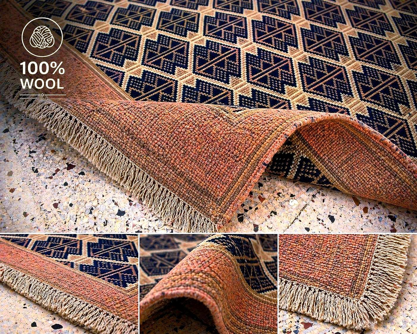 Hand Knotted Turkish Rug 6.3x3.9 ft Vintage Handmade Wool Rug, One of a Kind Floral Runner Rug, Neutral Boho Area Rug