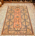 Vintage Milas Rug 6.56x4.10 ft – Handwoven Turkish Wool Rug, Minimal Geometric Anatolian Carpet, Small Area Rug, One of a Kind