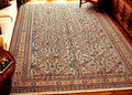 Vintage Turkish Kayseri Rug 11x7 ft, Hand Knotted Wool Carpet, Large Anatolian Area Rug, Beige Blue Living Room Rug, One of a Kind