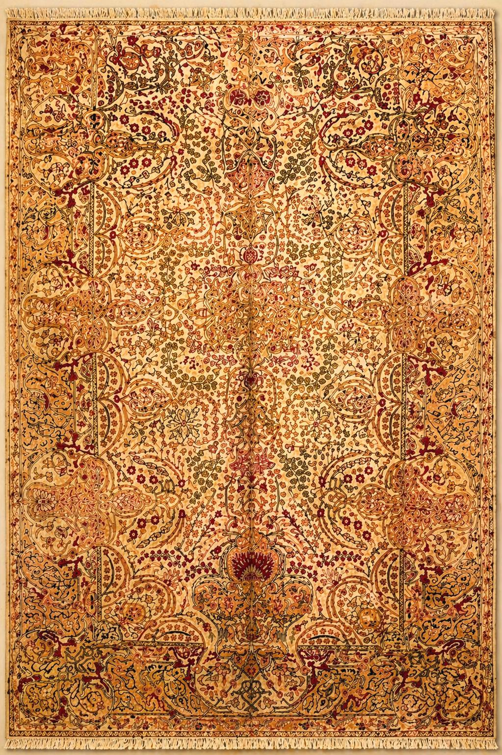 Hand Knotted Kayseri Rug 7.5x11.5 ft, Vintage Turkish Area Rug, Large Oushak Style Carpet, Handmade Wool Rug, Luxury Living Room Rug