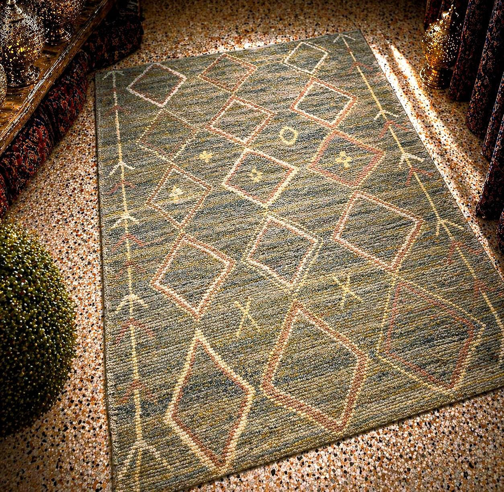 7.87x5.74 ft Hand Knotted Turkish Rug, Vintage Wool Area Rug, Geometric Pattern Rug, Handmade Anatolian Rug, Large Living Room Rug