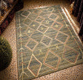 7.87x5.74 ft Hand Knotted Turkish Rug, Vintage Wool Area Rug, Geometric Pattern Rug, Handmade Anatolian Rug, Large Living Room Rug