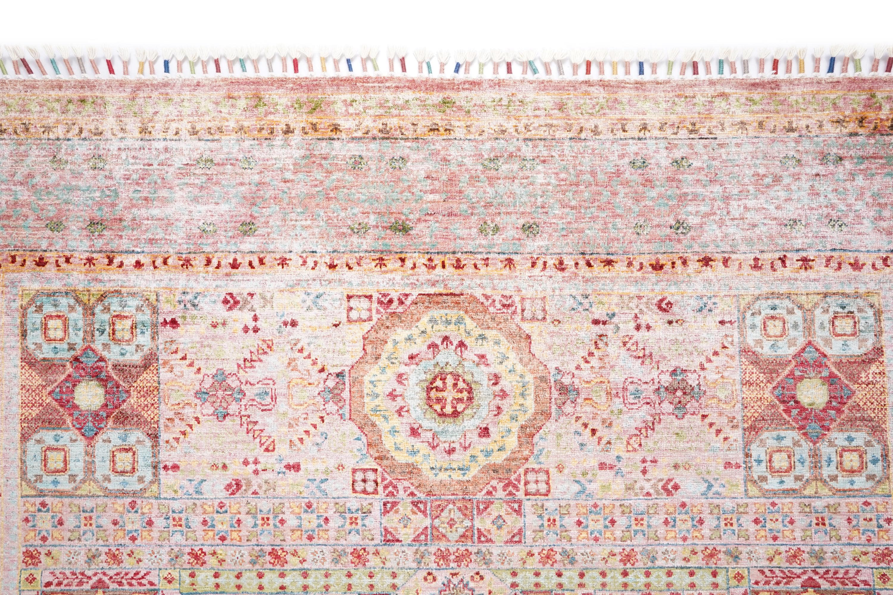 Pastel Vintage Turkish Rug 7.80 x 5.67 Ft – Handmade Oushak Area Rug – Soft Pink Boho Rug – One of a Kind Anatolian Carpet