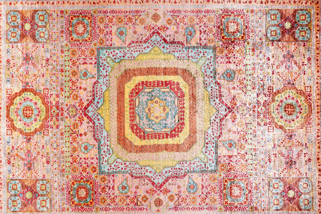 Pastel Vintage Turkish Rug 7.80 x 5.67 Ft – Handmade Oushak Area Rug – Soft Pink Boho Rug – One of a Kind Anatolian Carpet