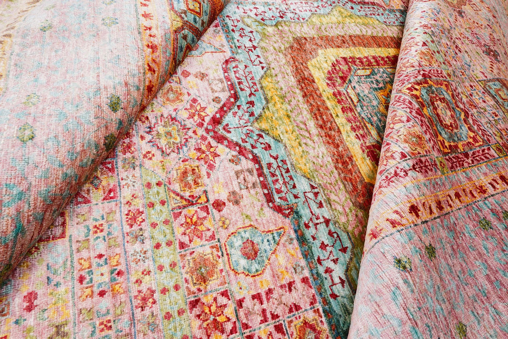 Pastel Vintage Turkish Rug 7.80 x 5.67 Ft – Handmade Oushak Area Rug – Soft Pink Boho Rug – One of a Kind Anatolian Carpet