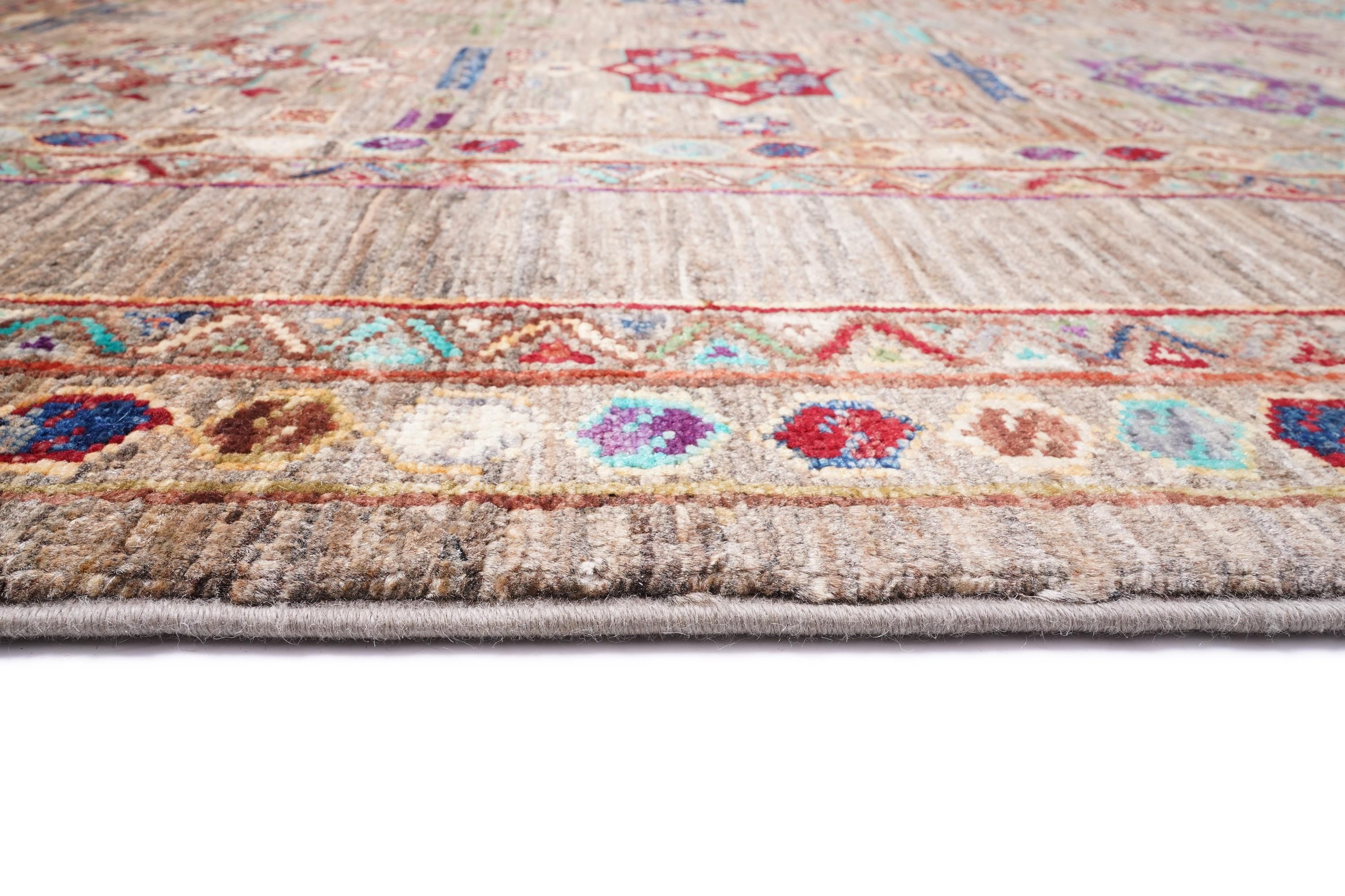 One of a Kind Sultani Afghan Rug 6.39 x 5.02 Ft – Handmade Tribal Area Rug – Vintage Afghan Carpet – Earthy Neutral Boho Rug