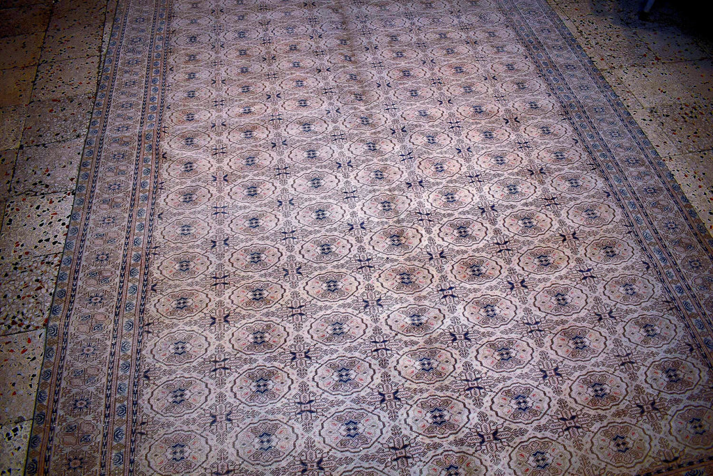 Handmade Wool Rug 6.6x9.35 ft Kayseri Rug, Turkish Vintage Area Rug, Neutral Beige Carpet, Large Living Room Rug, One of a Kind