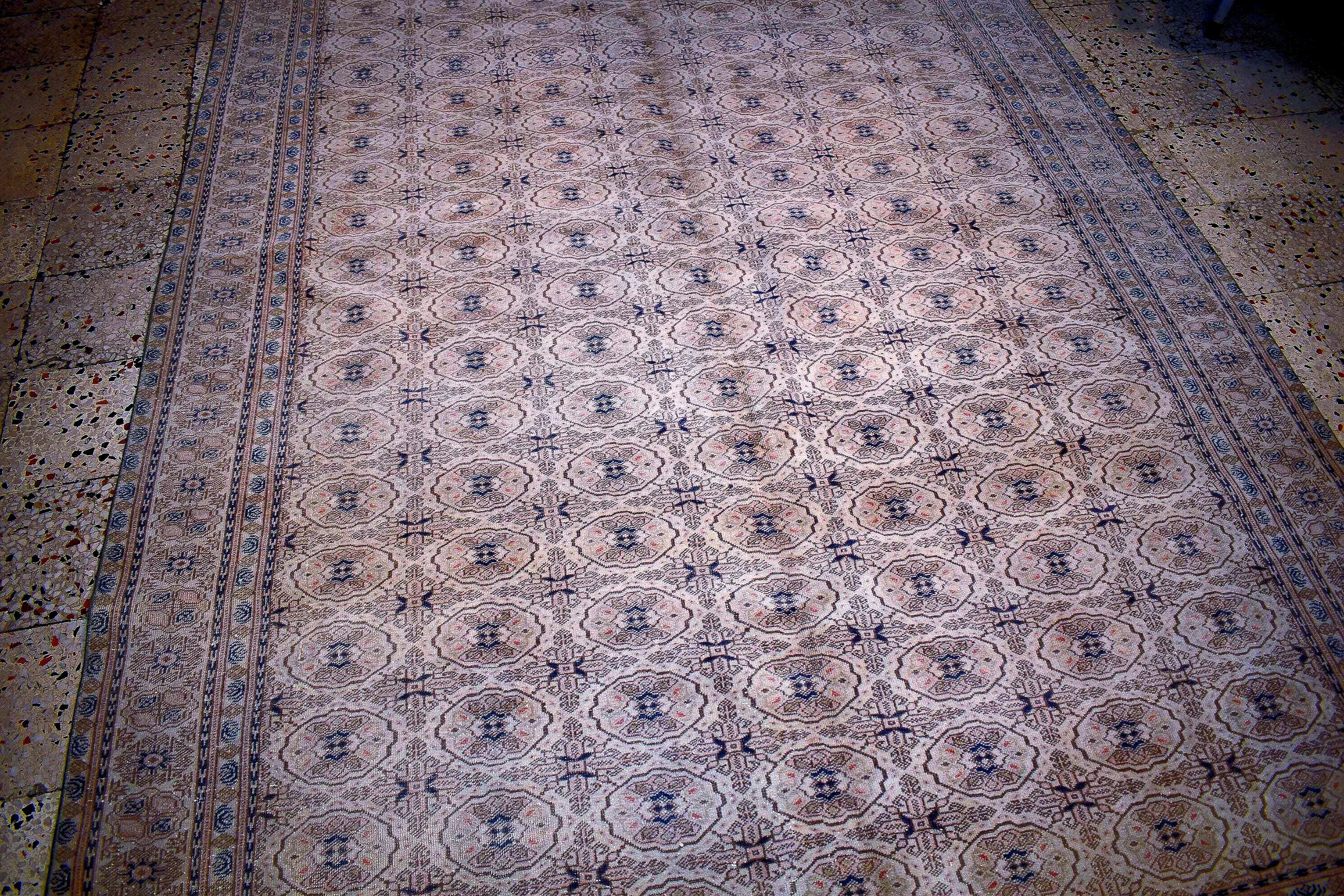 Handmade Wool Rug 6.6x9.35 ft Kayseri Rug, Turkish Vintage Area Rug, Neutral Beige Carpet, Large Living Room Rug, One of a Kind