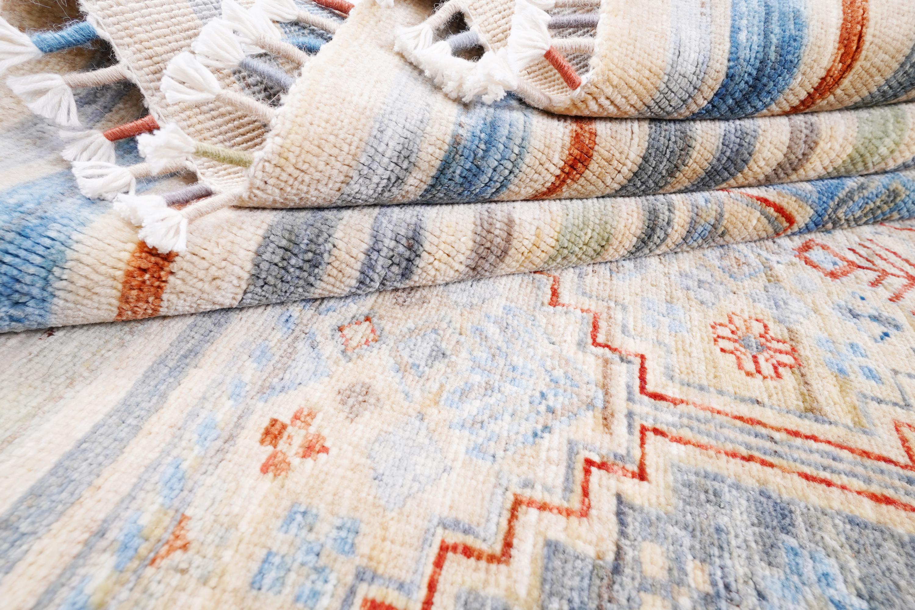 Handmade Sultani Rug 7.94 x 5.54 ft, Turkish Style Area Rug, Neutral Beige Wool Rug, Vintage Look Handwoven Rug, Luxury Living Room Carpet
