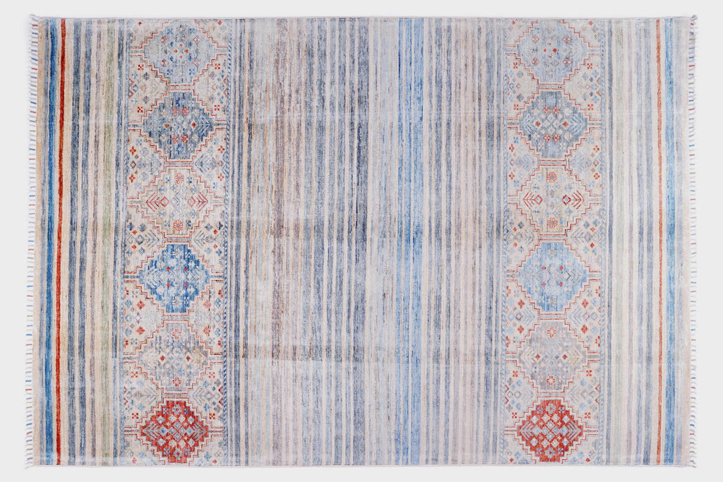 Handmade Sultani Rug 7.94 x 5.54 ft, Turkish Style Area Rug, Neutral Beige Wool Rug, Vintage Look Handwoven Rug, Luxury Living Room Carpet