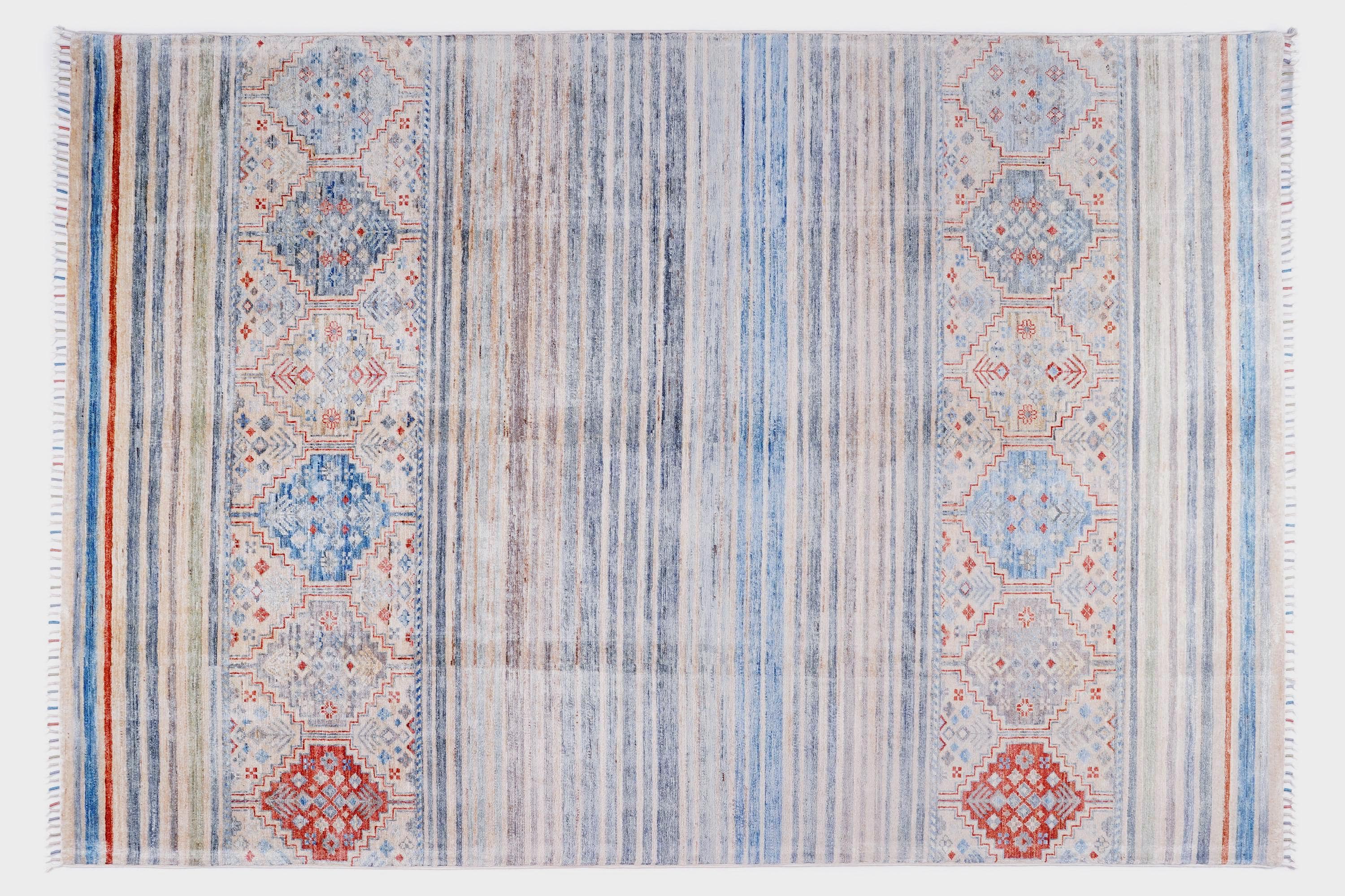 Handmade Sultani Rug 7.94 x 5.54 ft, Turkish Style Area Rug, Neutral Beige Wool Rug, Vintage Look Handwoven Rug, Luxury Living Room Carpet