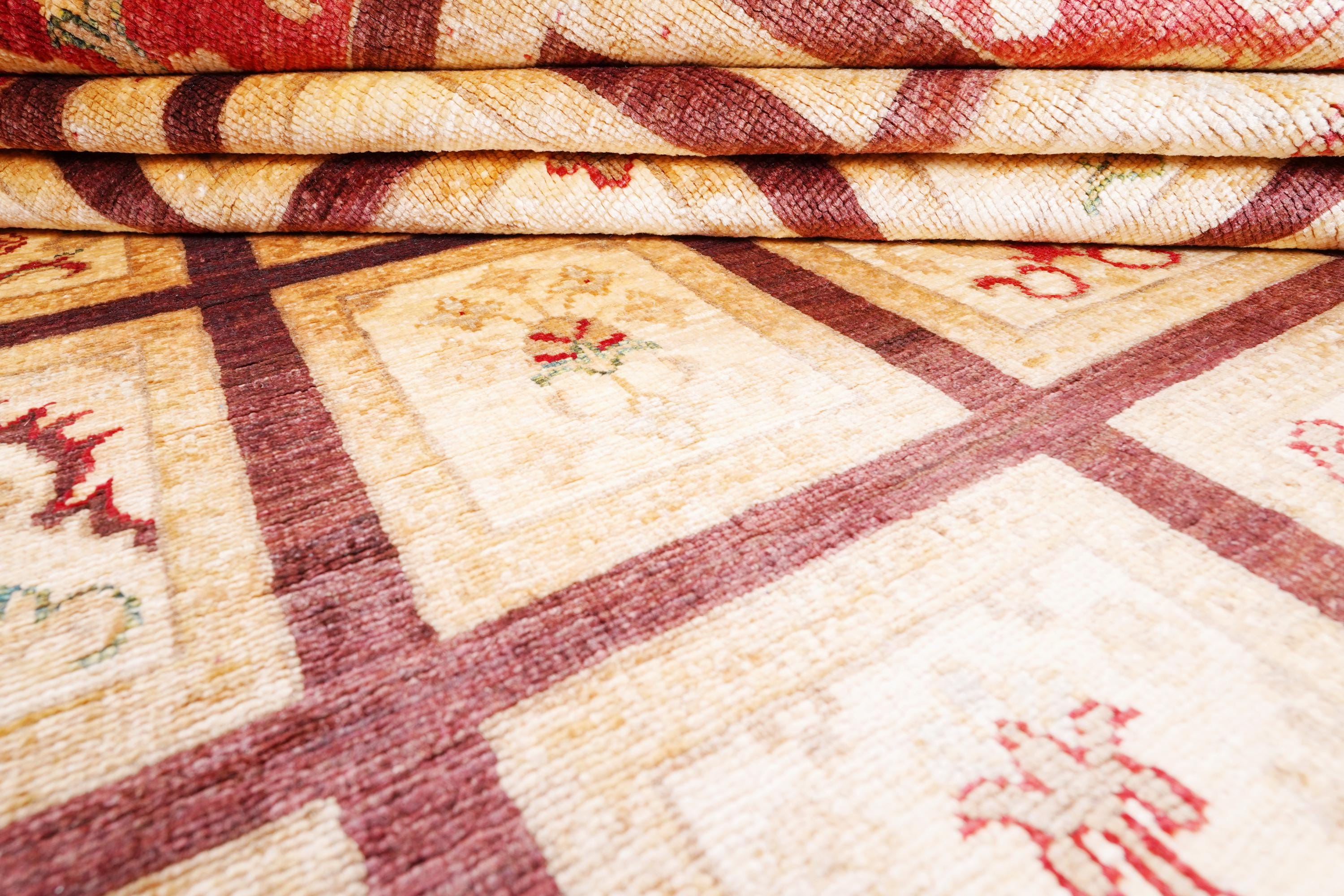 Handmade Sultani Rug 7.64 x 5.51 ft, Luxury Turkish Style Wool Rug, Red Anatolian Area Rug, Vintage Handwoven Rug, Tribal Geometric Carpet