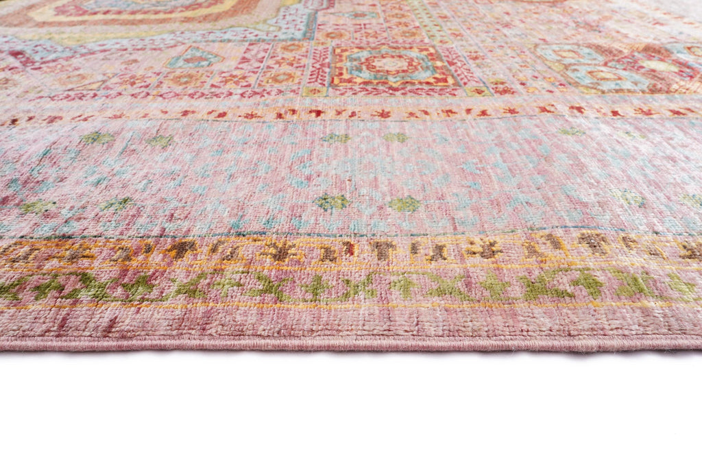 Pastel Vintage Turkish Rug 7.80 x 5.67 Ft – Handmade Oushak Area Rug – Soft Pink Boho Rug – One of a Kind Anatolian Carpet