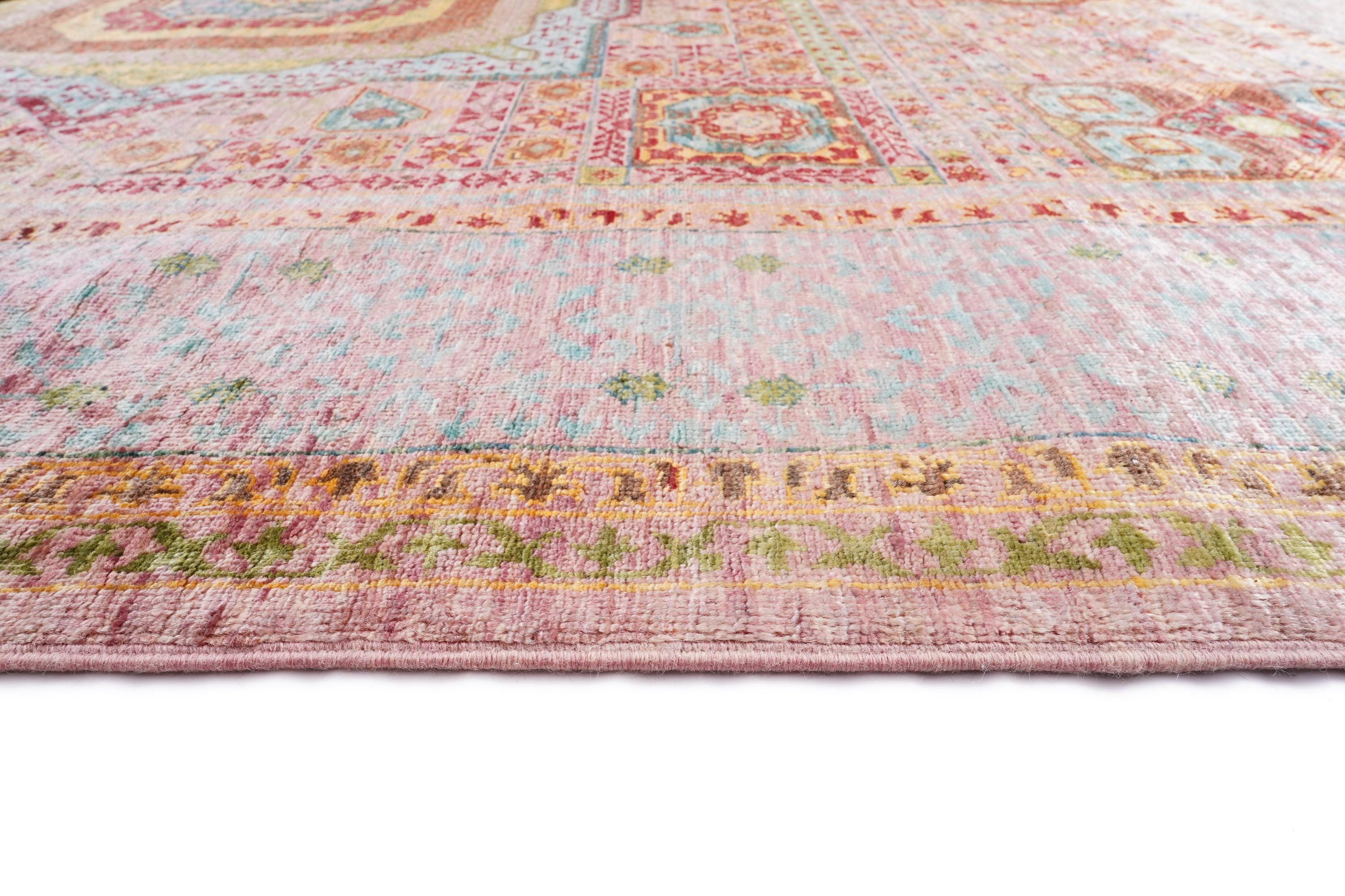 Pastel Vintage Turkish Rug 7.80 x 5.67 Ft – Handmade Oushak Area Rug – Soft Pink Boho Rug – One of a Kind Anatolian Carpet