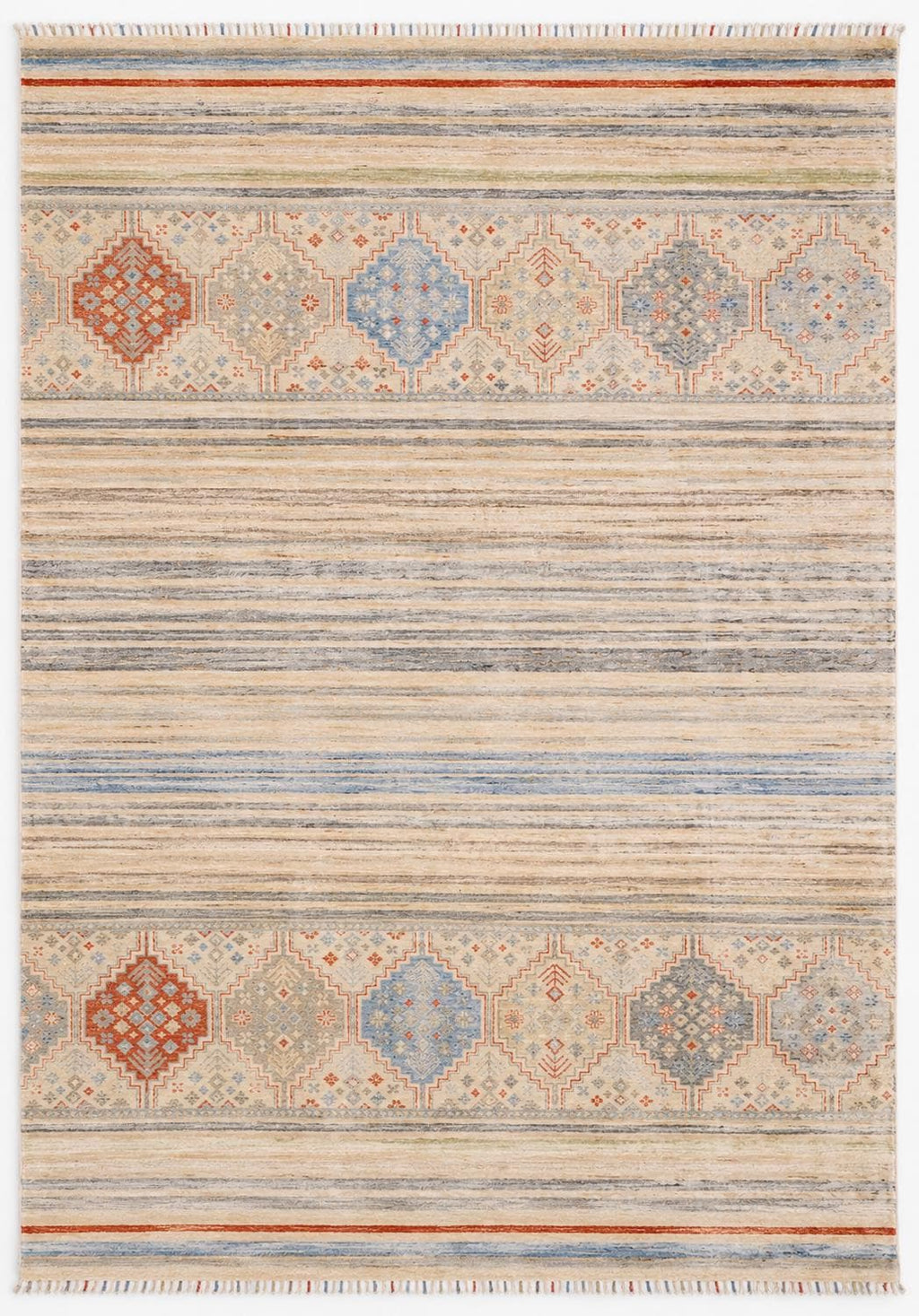 Handmade Sultani Rug 7.94 x 5.54 ft, Turkish Style Area Rug, Neutral Beige Wool Rug, Vintage Look Handwoven Rug, Luxury Living Room Carpet
