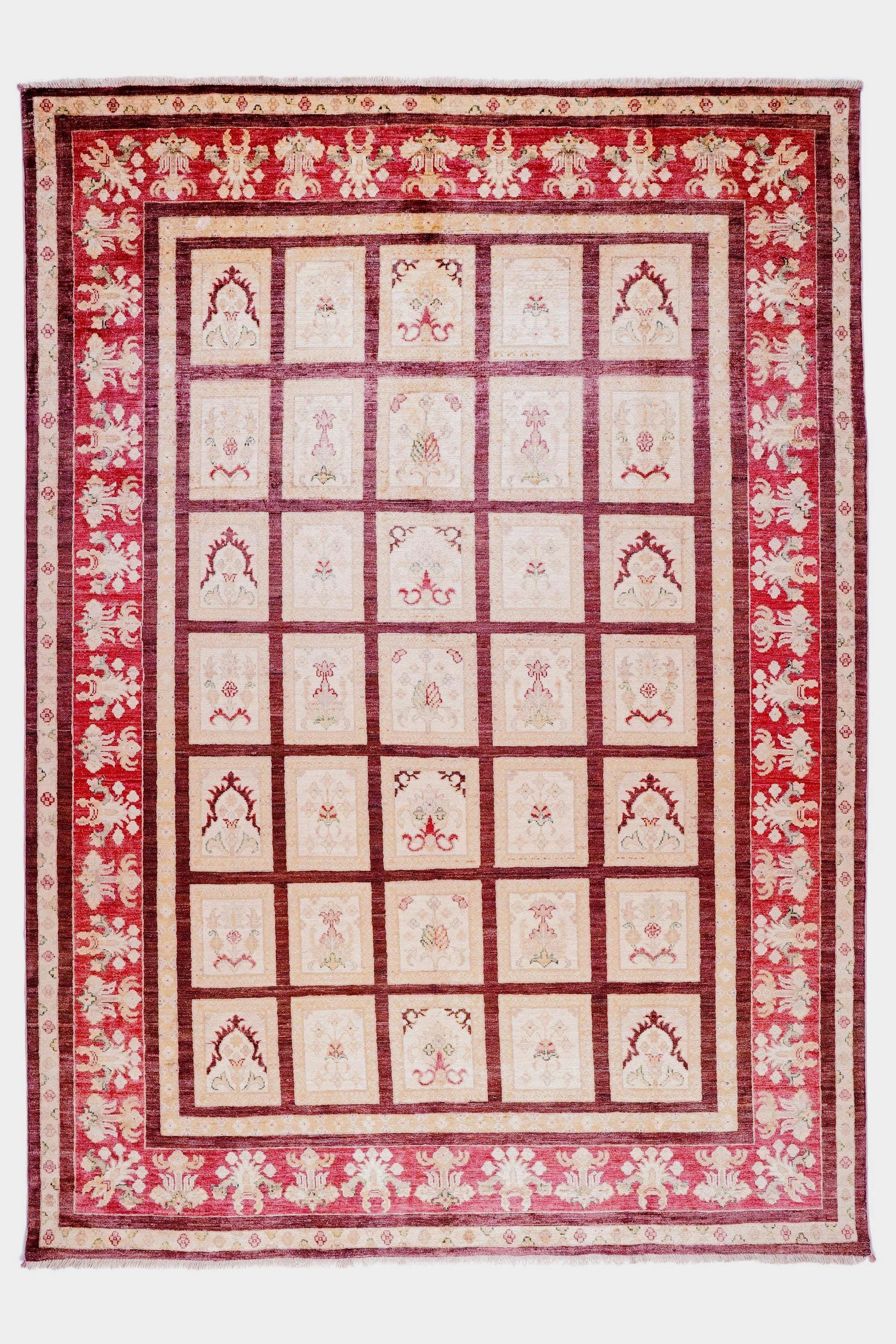 Handmade Sultani Rug 7.64 x 5.51 ft, Luxury Turkish Style Wool Rug, Red Anatolian Area Rug, Vintage Handwoven Rug, Tribal Geometric Carpet