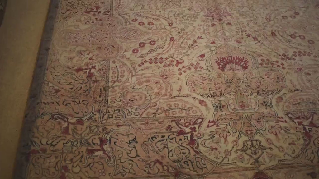 Hand Knotted Kayseri Rug 7.5x11.5 ft, Vintage Turkish Area Rug, Large Oushak Style Carpet, Handmade Wool Rug, Luxury Living Room Rug